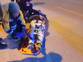 Devrilen motosikletin sürücüsü yaralandı
