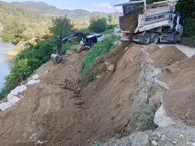 Dokuzdeğirmen köyünde heyelan çalışması
