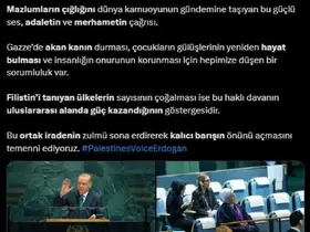Emine Erdoğan’dan Cumhurbaşkanı Erdoğan’ın BM’deki hitabına ilişkin paylaşım:
