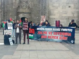 Erzurum’da sağlıkçılar 151. kez Gazze için yürüdü

