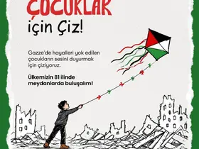 Filistinli çocuklar için resim çizecekler
