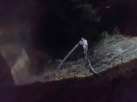 Gümeli yolunda izmarit yangını paniği

