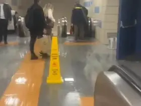 Hacıosman metro durağını su bastı: Tavandan akan suları görenler şaşırdı
