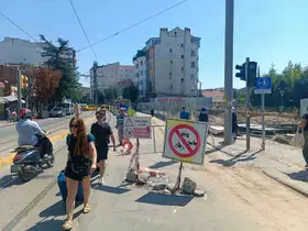 Halkevi inşaat bölgesinde ulaşım kargaşası
