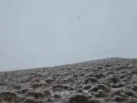 Haziranda yağan kar Süphan Dağı’nı beyaza bürüdü
