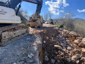 Heyelan alanında stabilizasyon çalışması
