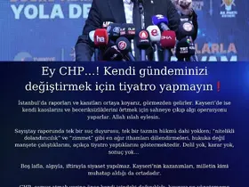 Hüseyin Okandan: "Ey CHP, kendi gündeminizi değiştirmek için tiyatro yapmayın"

