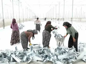 Kadınlar çalışacakları serayı kendileri yapmaya başladı
