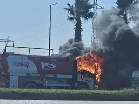 Kahramanmaraş’ta yakıt tankerinde çıkan yangın korkuttu