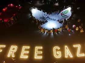 Kapadokya’dan Gazze’ye ışıklı mesaj: "Free Gaza"
