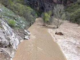 Kara yolu nehirle birleşti, yaşanan taşkın dron ile görüntülendi

