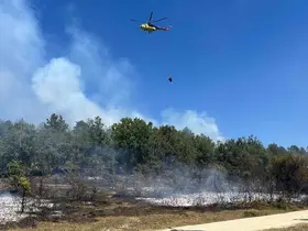 Karabük’te orman yangınına helikopterle müdahale ediliyor
