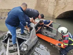 Karacasu’da otomobil kanala uçtu
