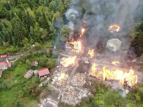 Kastamonu’daki köy yangınına müdahale sürüyor: 8  ev yanıyor

