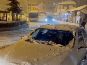 Kastamonu’nun yüksek kesimlerinde kar yağışı etkili oluyor
