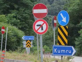 Kavşaktaki 29 tabela sürücülerin kafasını karıştırıyor
