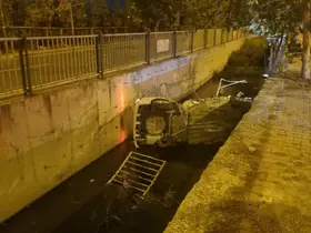 Kayseri’de otomobil kanala uçtu: 2 yaralı
