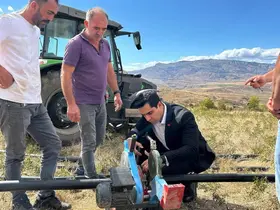 Kemah’ta Mermerli köyünün sulama suyu hattı çalışmaları incelendi
