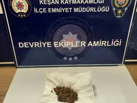 Keşan’da uyuşturucu ile yakalanan şüpheli gözaltına alındı
