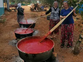 Kışlık salçalar kaynamaya başladı
