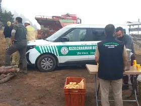 Kızılcahamam  Belediyesi’nden yangın söndürme çalışmalarına destek
