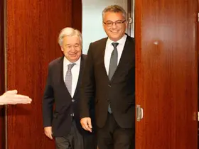 KKTC Cumhurbaşkanı Erhürman, BM Genel Sekreteri Guterres ile bir araya geldi
