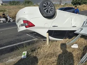 Kontrolden çıkan otomobil takla attı; 1 yaralı
