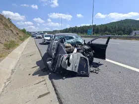 Kuzey Marmara Otoyolu’nda korkutan kaza: 2 yaralı
