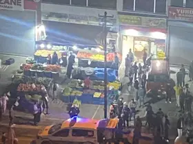 Manav esnafı arasında sopalı kavga: O anlar kamerada
