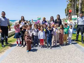 Manavgatlı minikler can dostları için sahada
