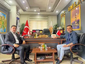 Mardin TSO Başkan adayı Duyan, Muhtarlar Federasyonunu Başkanı Nas ile bir araya geldi
