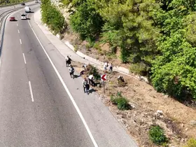 Marmaris Seyir Tepesi’nde çöp mesaisi
