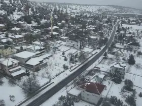 Mersin’de kar güzelliği dronla görüntülendi
