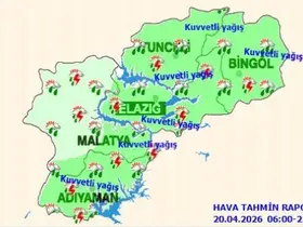 Meteoroloji 13. Bölge Müdürlüğünden, 4 ile kuvvetli yağış uyarısı
