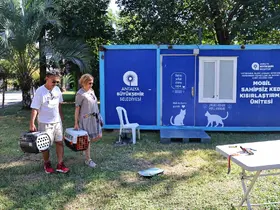 Mobil sahipsiz kedi kısırlaştırma ünitesi Karaalioğlu Parkı’nda
