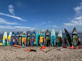 Mudanya’da ayakta kürek sörfü heyecanı...
