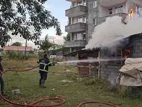 Muş’ta odunlukta korkutan yangın
