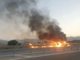 Muş’ta seyir halindeki araç alev alev yandı
