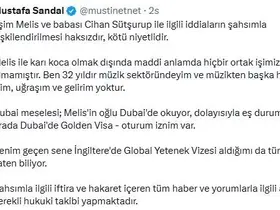Mustafa Sandal: "Melis ile karı koca olmak dışında maddi anlamda hiçbir ortak işimiz olmamıştır"
