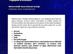 Niğde için kuvvetli yağış uyarısı
