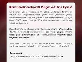 Niğde Valiliği’nden kuvvetli rüzgar uyarısı

