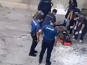 Polisten kaçan kadın dereye atladı, ayağını kırarak hastanelik oldu; o anlar kamerada
