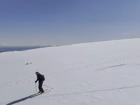 Polonyalı dağcılar Süphan Dağı’ndan kayakla indi
