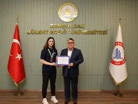 Rektör Özölçer Dünya Şampiyonu Basancı’yı kabul etti
