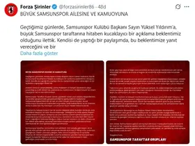Samsunspor taraftar grupları: "Bu kulübün asıl sahibi taraftardır"

