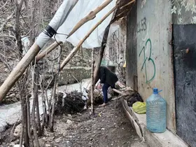 Sel sularından korunmak için odun ve çalılarla önlem aldı
