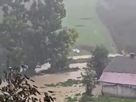 Şiddetli sağanak sele dönüştü: Yol ulaşıma kapandı
