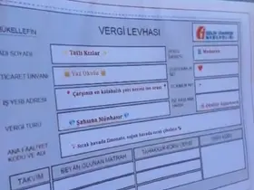 "Şikayet var" diyen zabıtaya el yapımı "vergi levhası"

