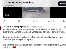 Sırp taraftarların ırkçı pankartına Kasapoğlu’ndan sert tepki
