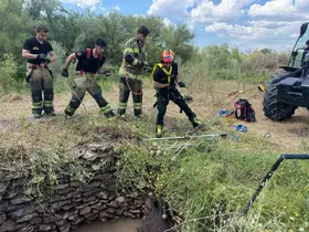 Su kuyusuna düşen yaban domuzu, itfaiye ekiplerince kurtarıldı
